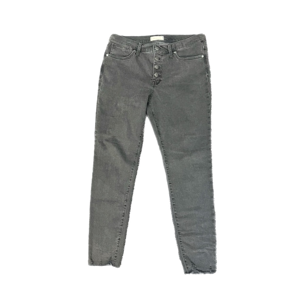 Madewell Mid Rise Skinny Jeans distressed Black 32” waist